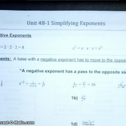 Unit 4B-1 Simplifying Exponents