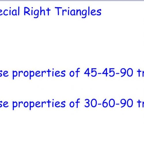 7-3 Special Right Triangles