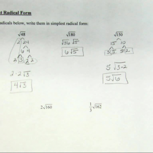 Simplifying Radicals
