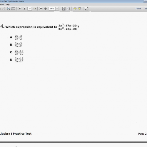 Question13 (2015)/Question 14 (old)- Tennessee EOC Practice Test 2 - Algebra 1