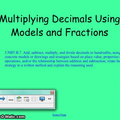 Multiplying Decimals with Models and Fractions
