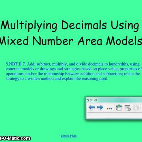 Multiplying Decimals with Mixed Numbers and Area Models