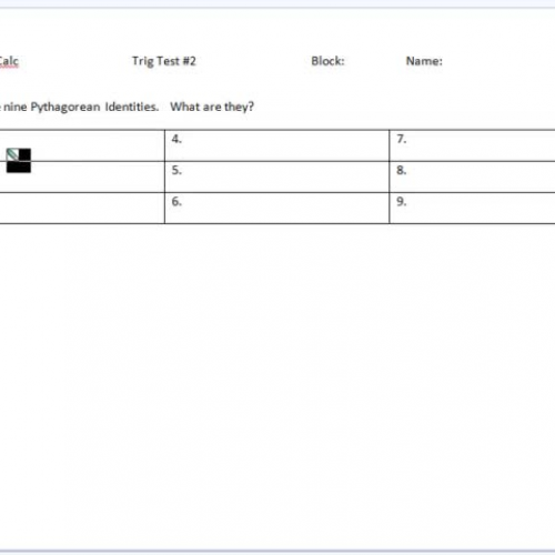 Trig Test 2 Section 1 (PAP)