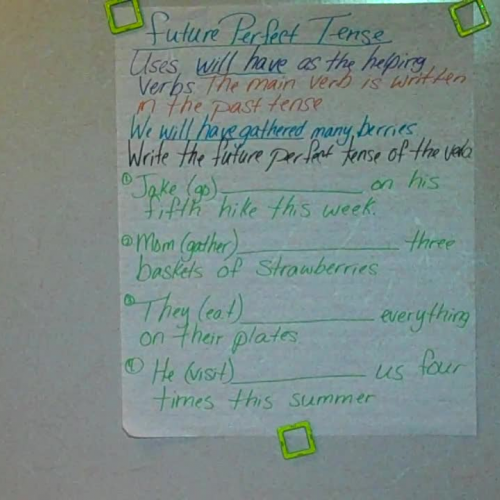 Wed. 3-4 Future Perfect