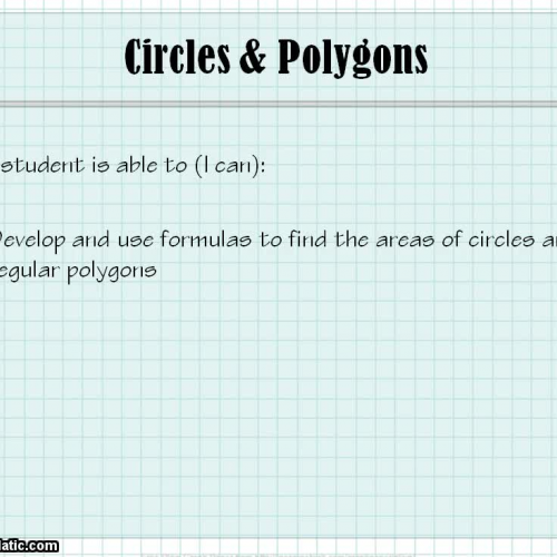 Obj. 38 Area of Circles and Regular Polygons