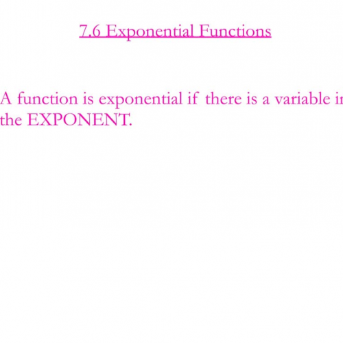 7.6 Exponential Functions