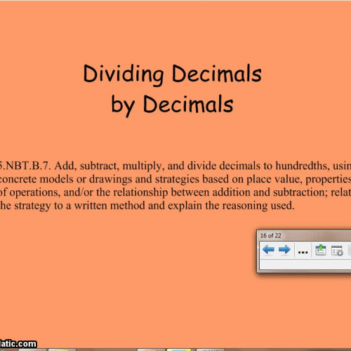 Dividing a decimal by a decimal