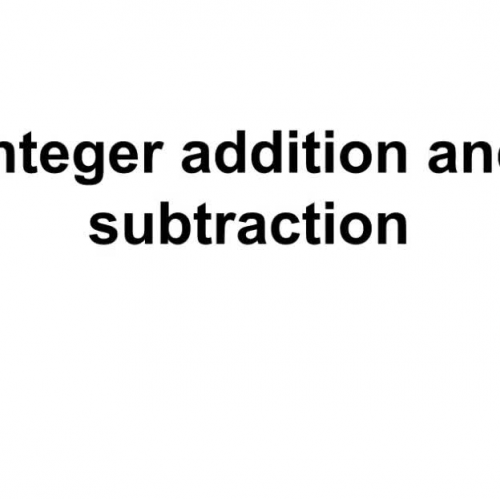 Integer addition and subtraction