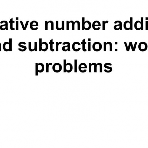 negative number addition and subtraction:word problems