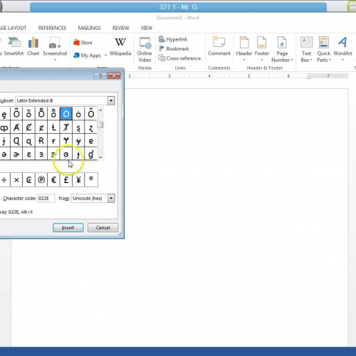 Inserting Special Characters