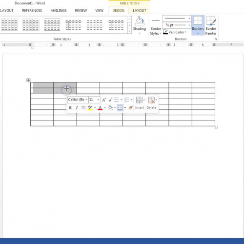 Microsoft Word 2013: Merging Cells