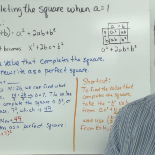 Completing the square when a = 1