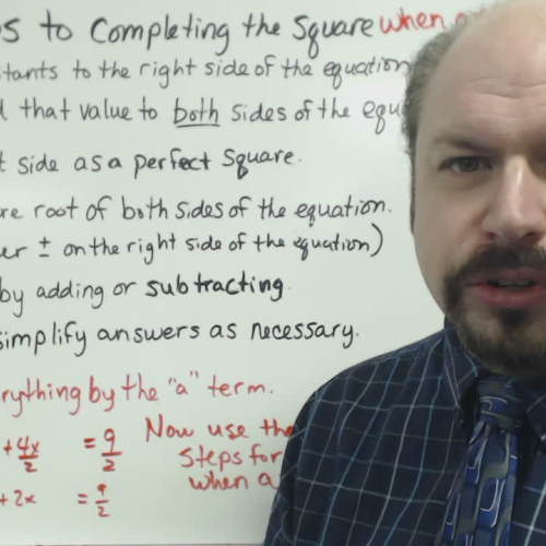Completing the square when a is not 1
