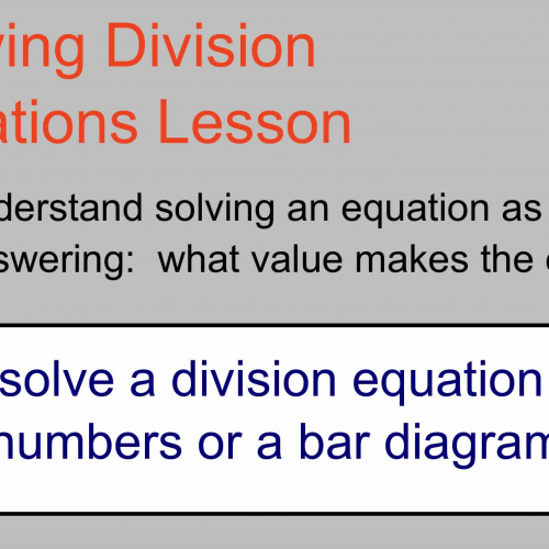 Solving Division Equations Lesson