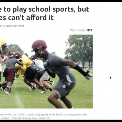 NewsELA - Children like to play school sports, but some families can't afford it