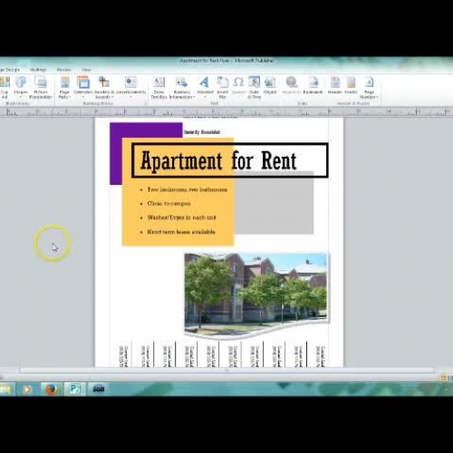 Publisher 2010 "Building Blocks, Move, Resize, Align, Edit, and Font Color"