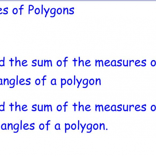 8-1 Angles of Polygons