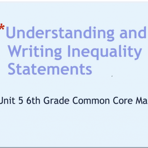 Understanding and Writing Inequality Statements