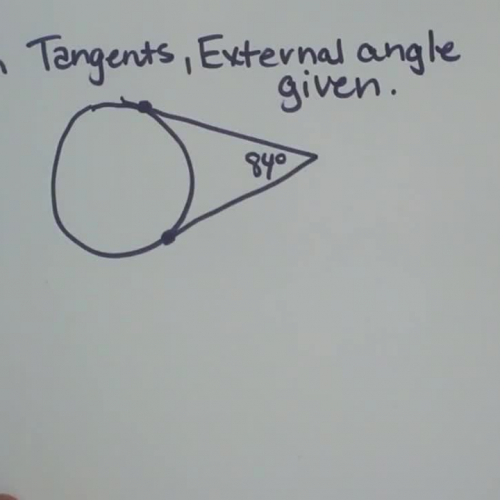 Finding arc measure of a circle using tangent lines