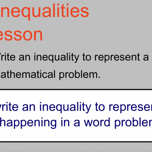 Writing Inequalities Lesson