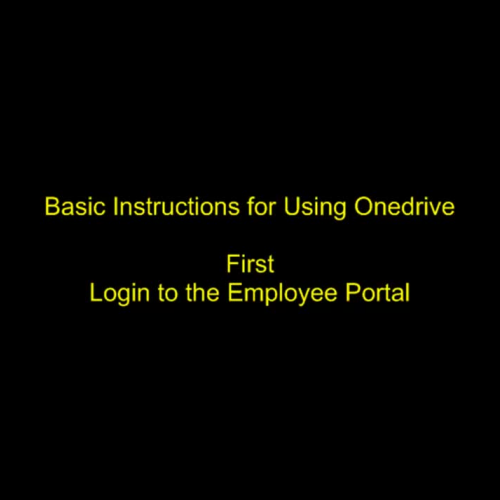 Onedrive Basic Instructions 
