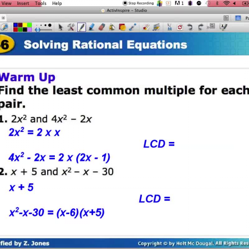 Solving Rational Equations