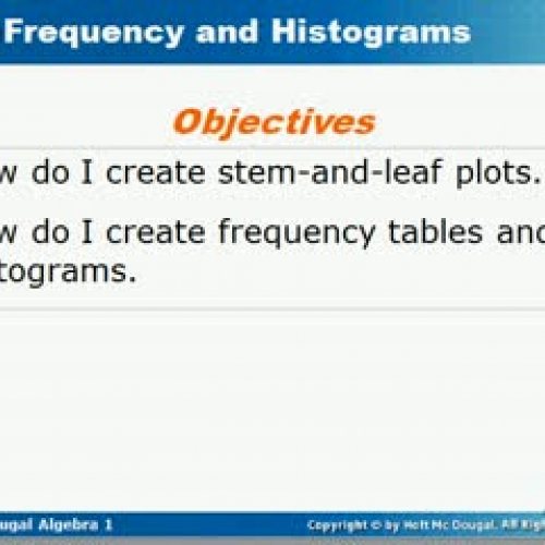Frequency tables and Histogram1