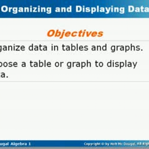 Organizing and displaying data1
