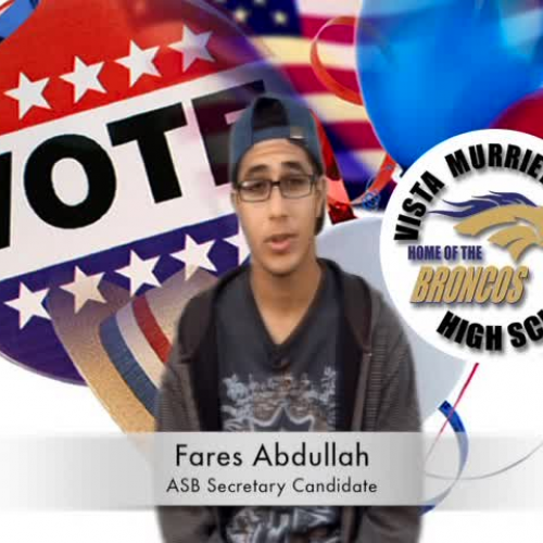 ASB VICE SECRETARY CANDIDATE - Fares Abdullah