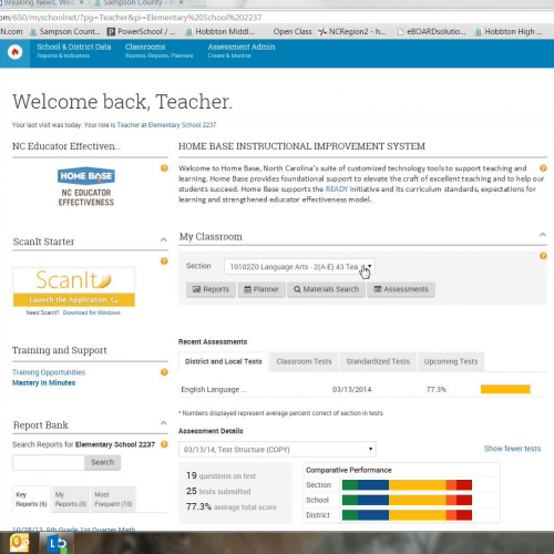 SchoolNet Reports and Instructional Materials after a Benchmark