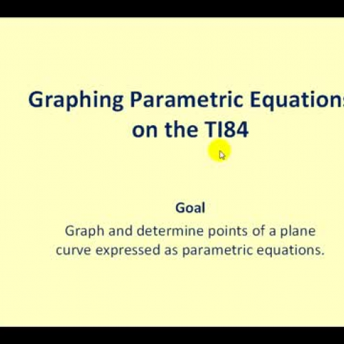 James Sousa: Graphing Parametric Equations in the TI84