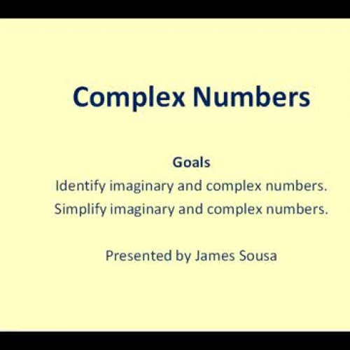James Sousa: Complex Numbers
