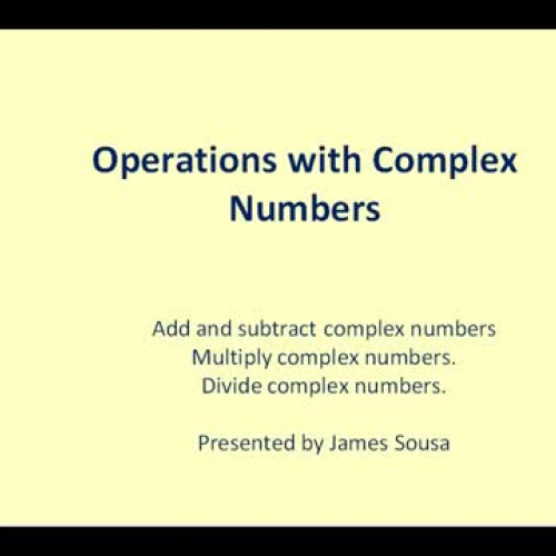James Sousa: Complex Number Operations