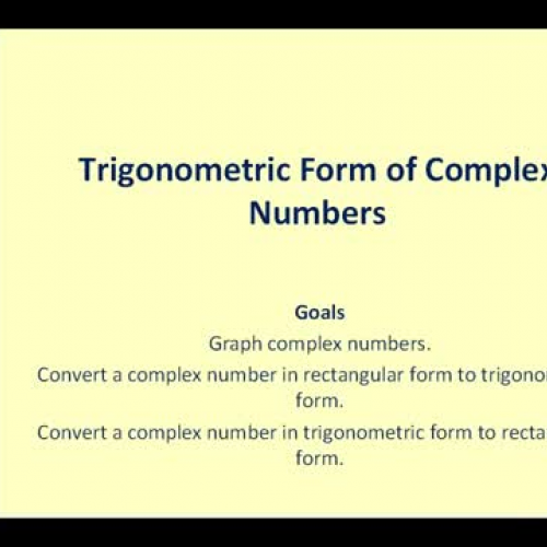 James Sousa: Trigonometric Form of Complex Numbers 
