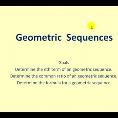  James Sousa: Geometric Sequences
