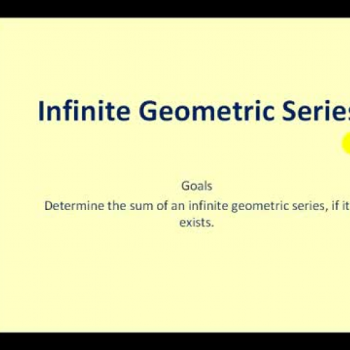 James Sousa: Infinite Geometric Series
