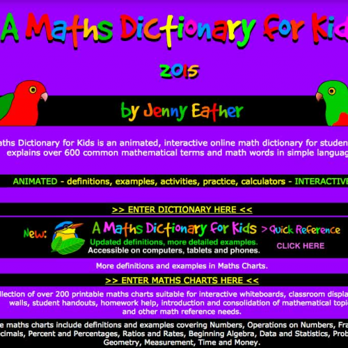 A Maths Dictionary for Kids Tutorial