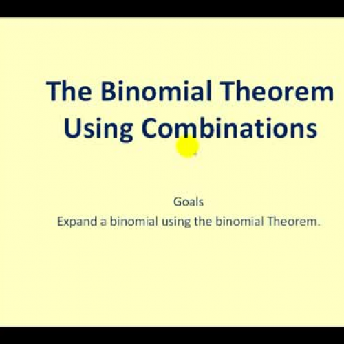 James Sousa: The Binomial Theorem Using Combinations