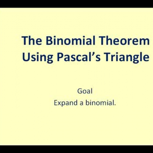 James Sousa: The Binominal Theorem Using Pascal’s Triangle