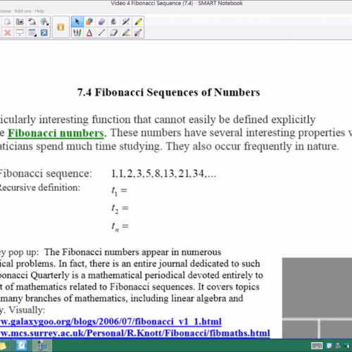 Video 4 - Fibonacci Sequence (7.4)