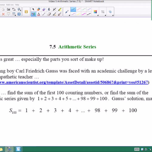 Video 5 - Arithmetic Series (7.5)