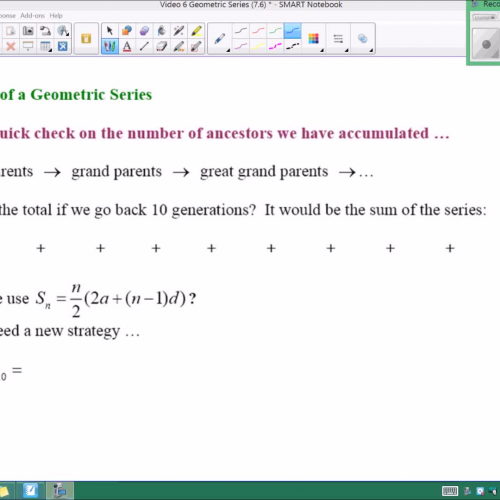 Video 6 - Geometric Series (7.6)