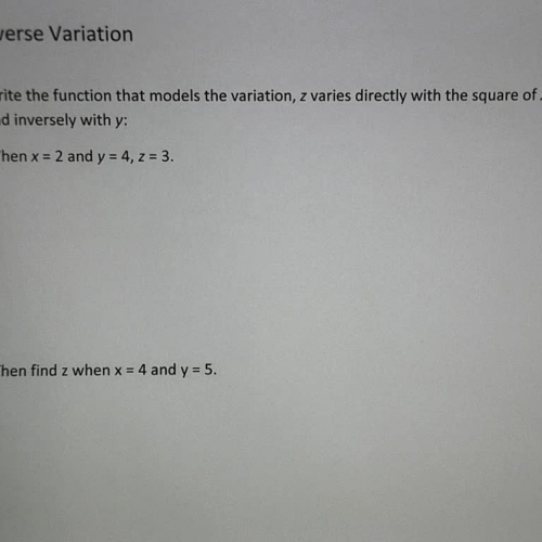 Inverse Variation Ex 8