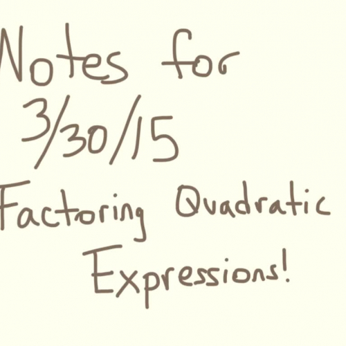 Factoring Quadtratic Expressions