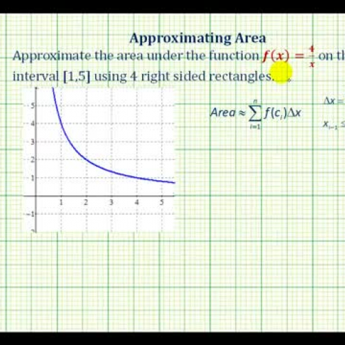 James Sousa: Approximate the Area Under a Curve with 4 Right Sided Rectangles