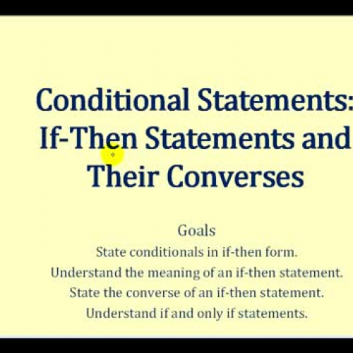 James Sousa: If-Then Statements and Converses
