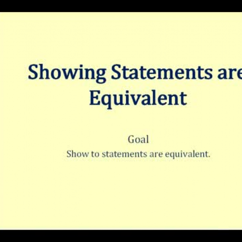 James Sousa: Showing Statements are Equivalent