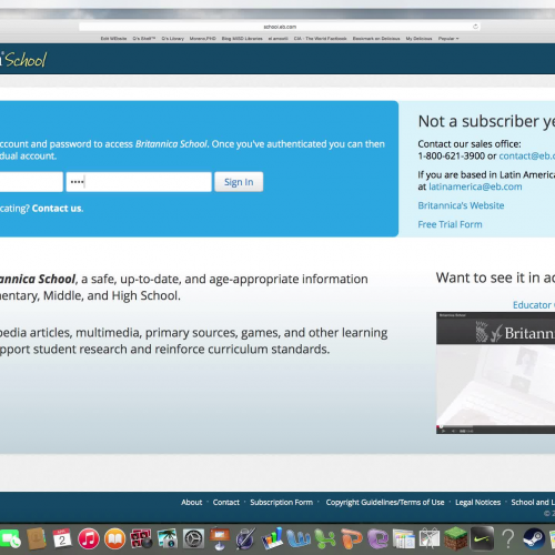 Using Online School Britannica