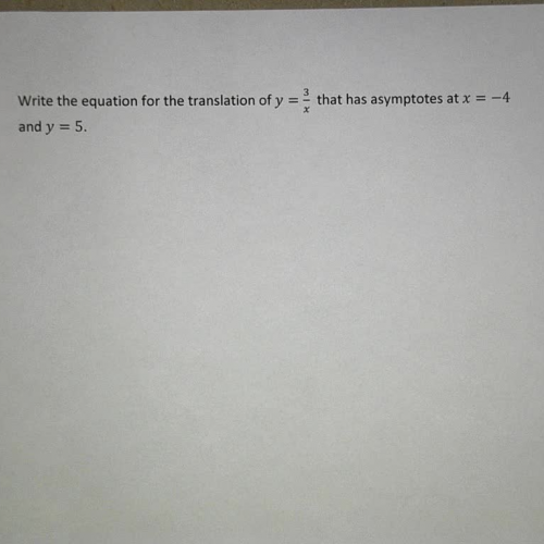 Reciprocal Function Ex 5