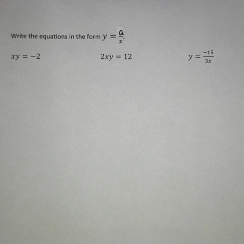 Reciprocal Function Ex 6